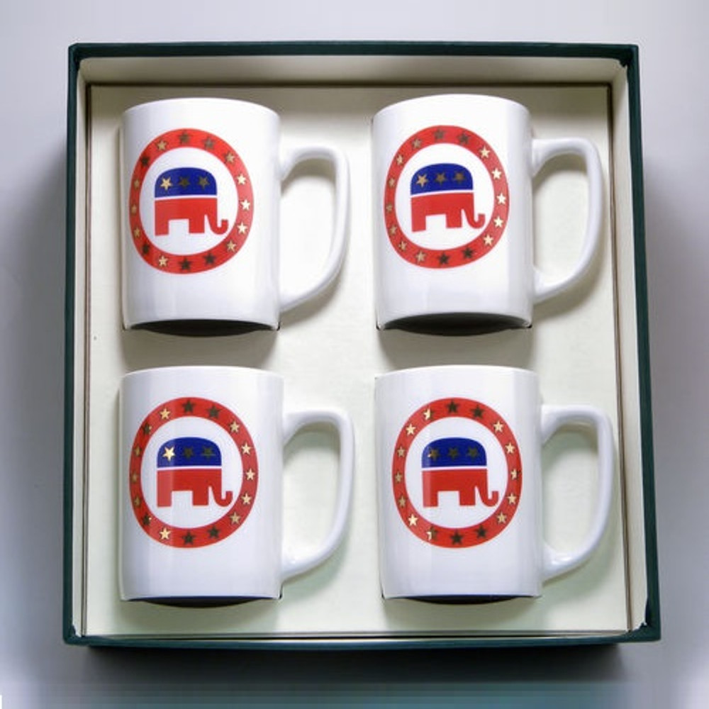 Republican Elephant Porcelain Coffee Mug Set | Richard Bishop | 5034REP