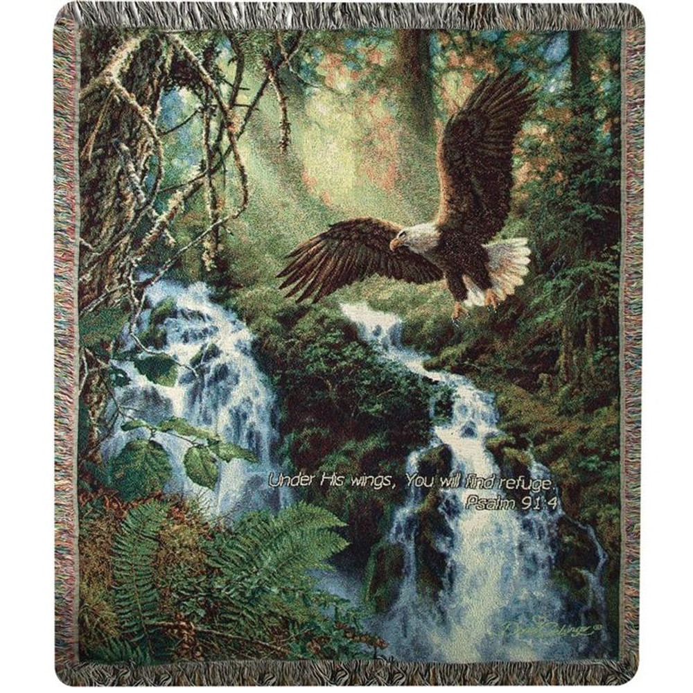 Eagle Inspirational Tapestry Throw Blanket | Manual Woodworkers | ATEFLV