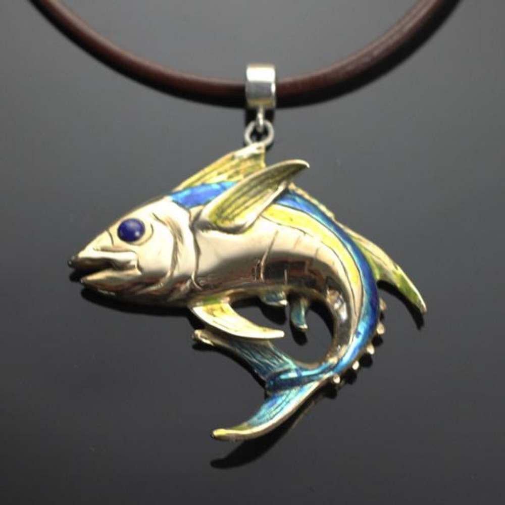 Yellowfin Tuna Bronze Pendant Necklace | Anisa Stewart Jewelry | ASJBRF1020