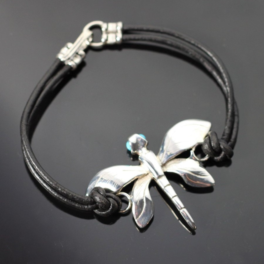 Dragonfly Bracelet on Cord | Silver | Anisa Stewart