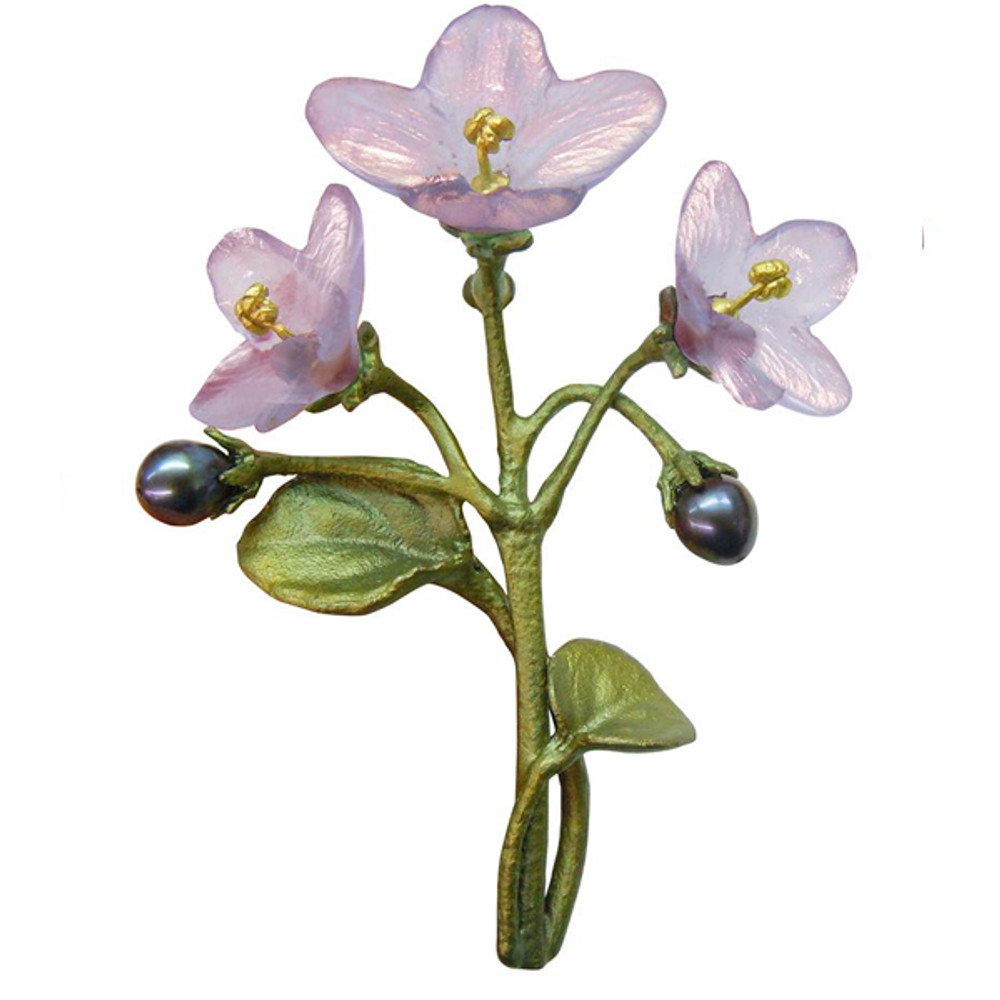 African Violet Brooch | Flower Pin | Michael Michaud Jewelry | 5819BZPK