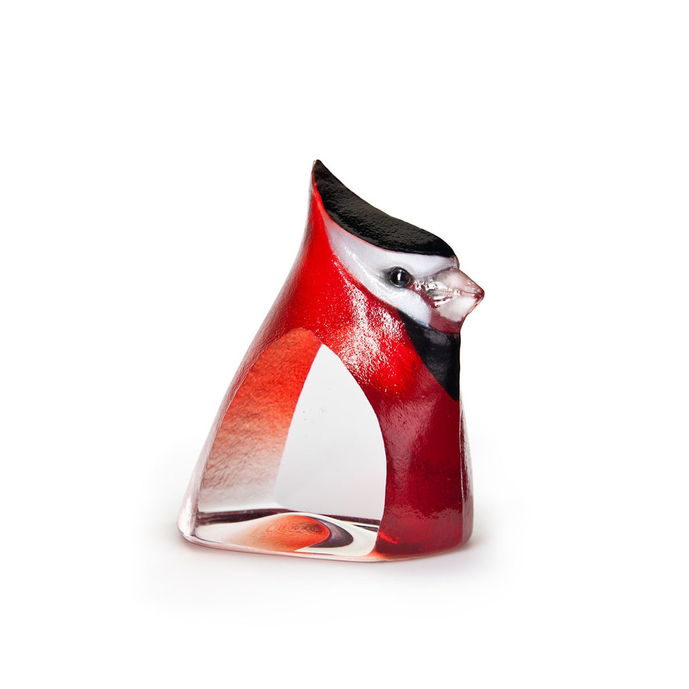 Red Birdie Painted Crystal Sculpture | 34259 | Mats Jonasson Maleras