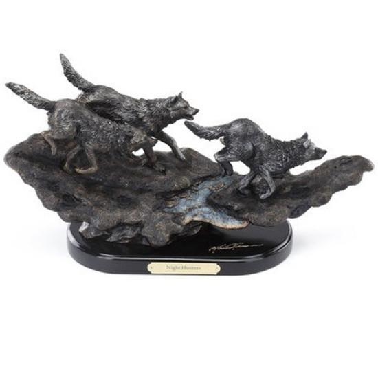Wolf Sculpture | Night Hunters | Big Sky Carvers