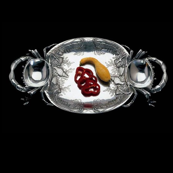 Arthur Court 魚のデザイン サーブ皿 Crab Platter | Aluminum | Arthur Court