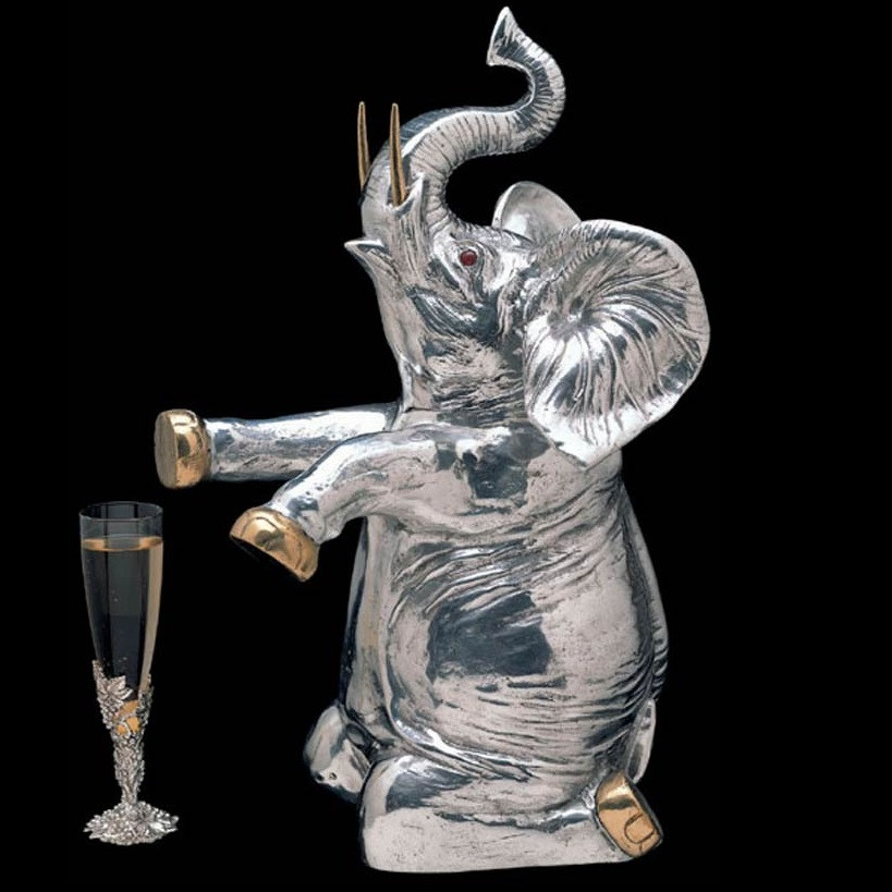 Elephant Wine Cooler | Aluminum | Arthur Court