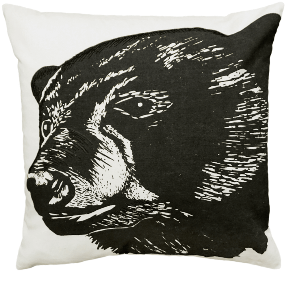 Black Bear Printed Down Throw Pillow | Michaelian Home | MICNPE048