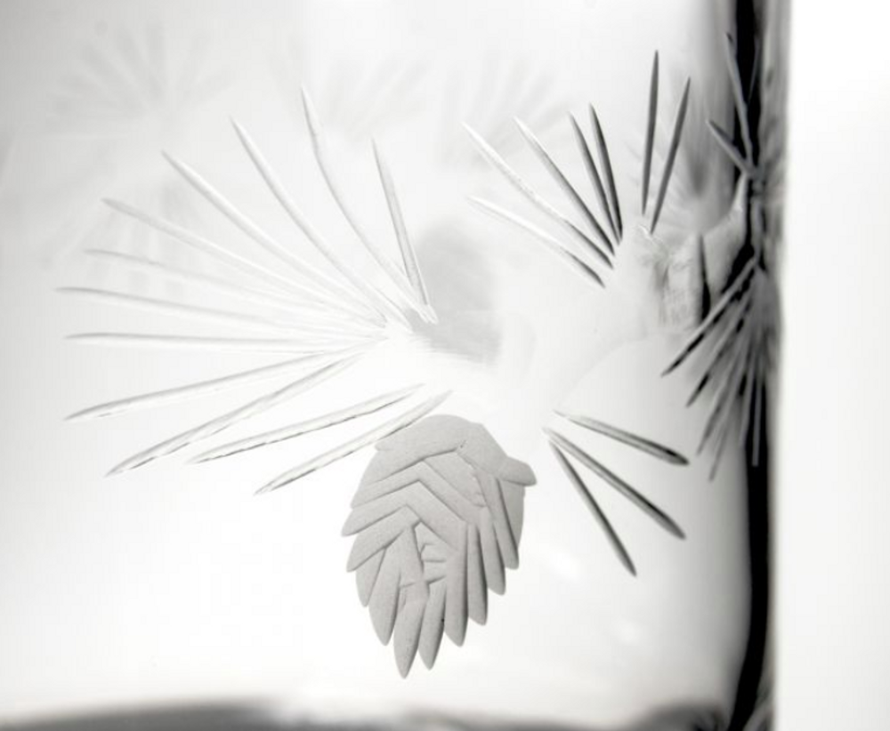 Icy Pine Engraved Glass Ice Bucket | Rolf Glass | 207193