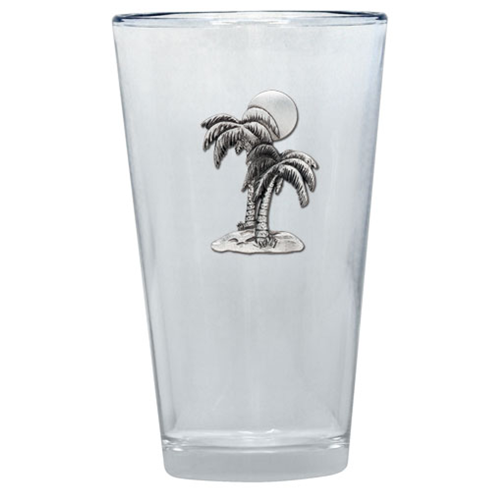 Palm Tree Pint Glass Set of 2 | Heritage Pewter | PNT4216