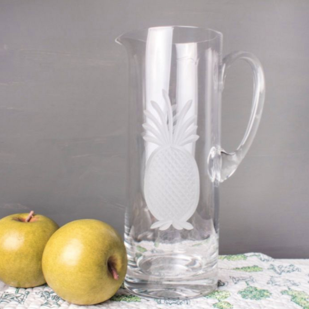 Pineapple Engraved Glass Pitcher | Rolf Glass | 205717