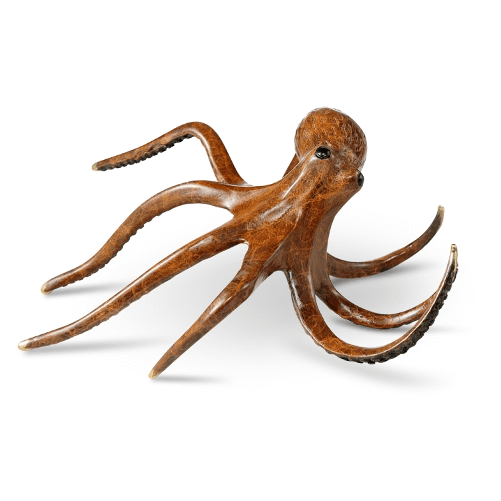 Octopus Brass Sculpture | Lurking Octopus Sculpture | SPI Home | 80359 -2