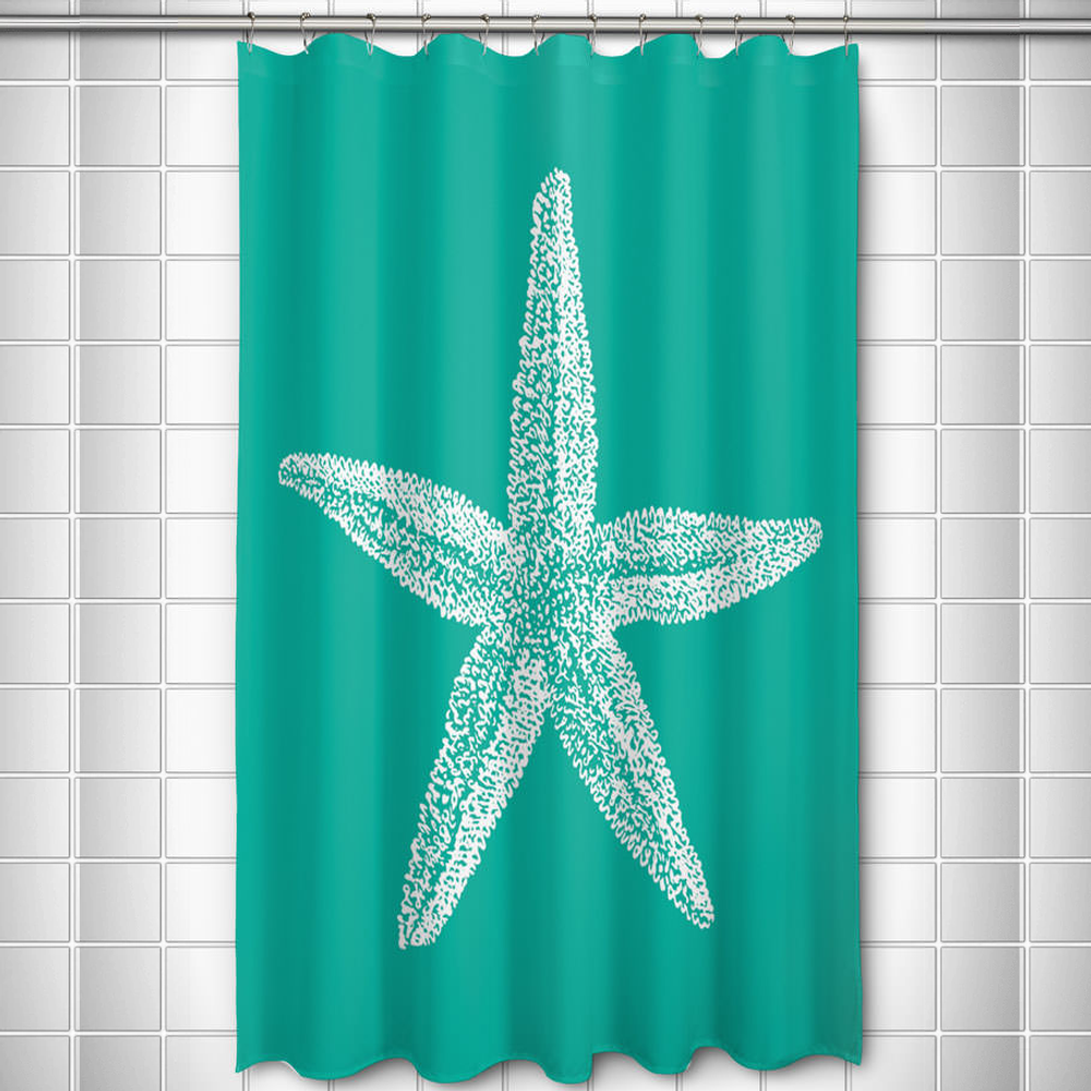 Starfish Shower Curtain Vintage Aqua | Island Girl Home | SC294