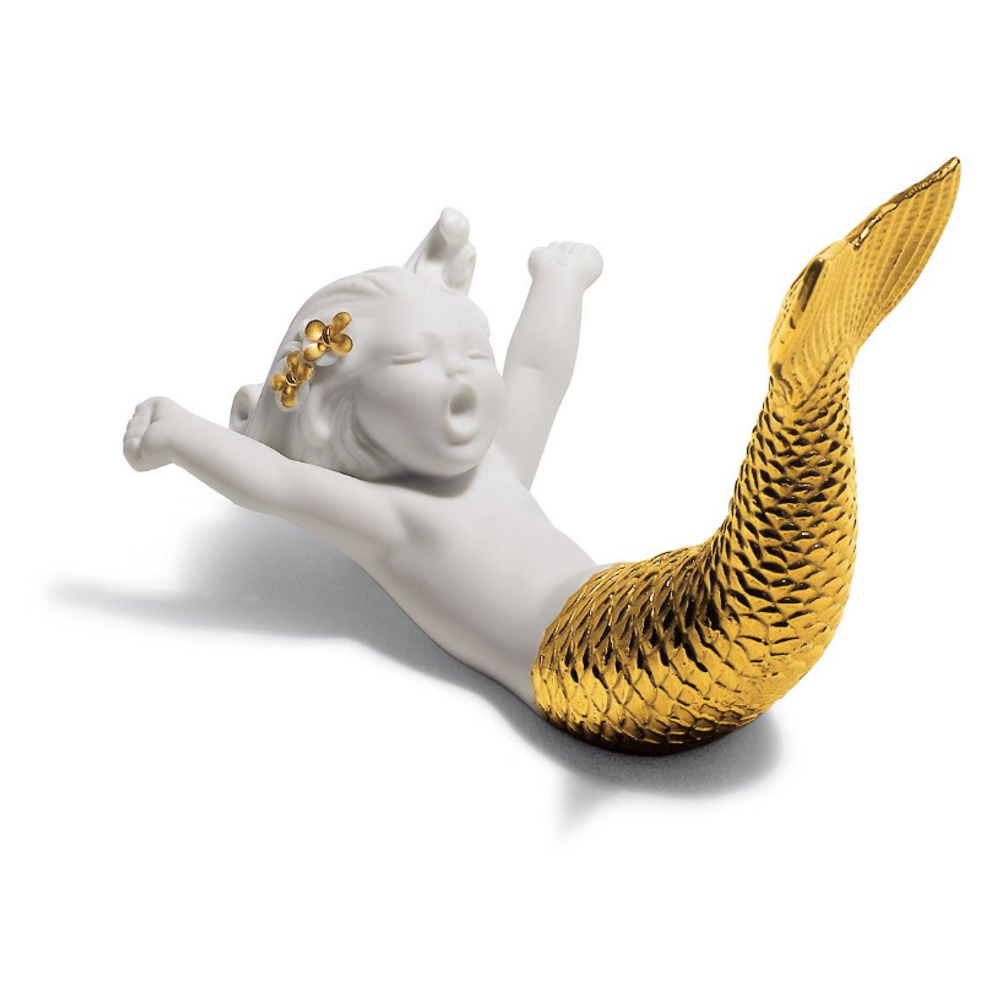 Waking up at Sea Mermaid Porcelain Figurine with Golden Lustre | Lladro | 01008561