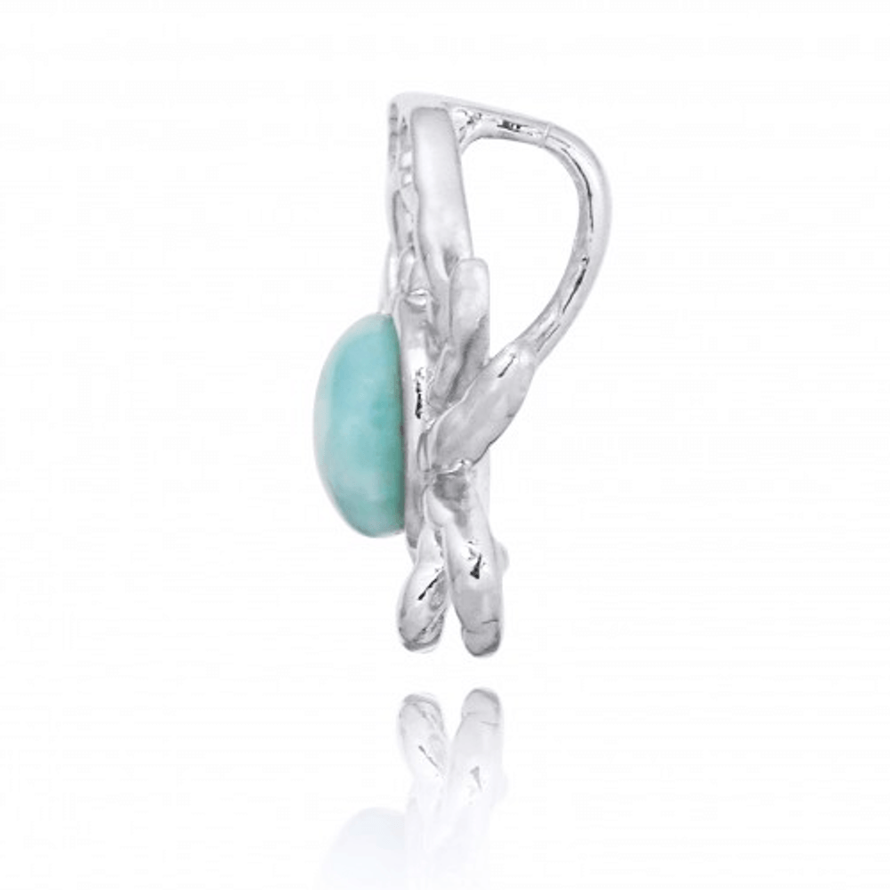 Crab Sterling Silver Larimar Pendant Necklace | Beyond Silver Jewelry | NP10923-LAR -3