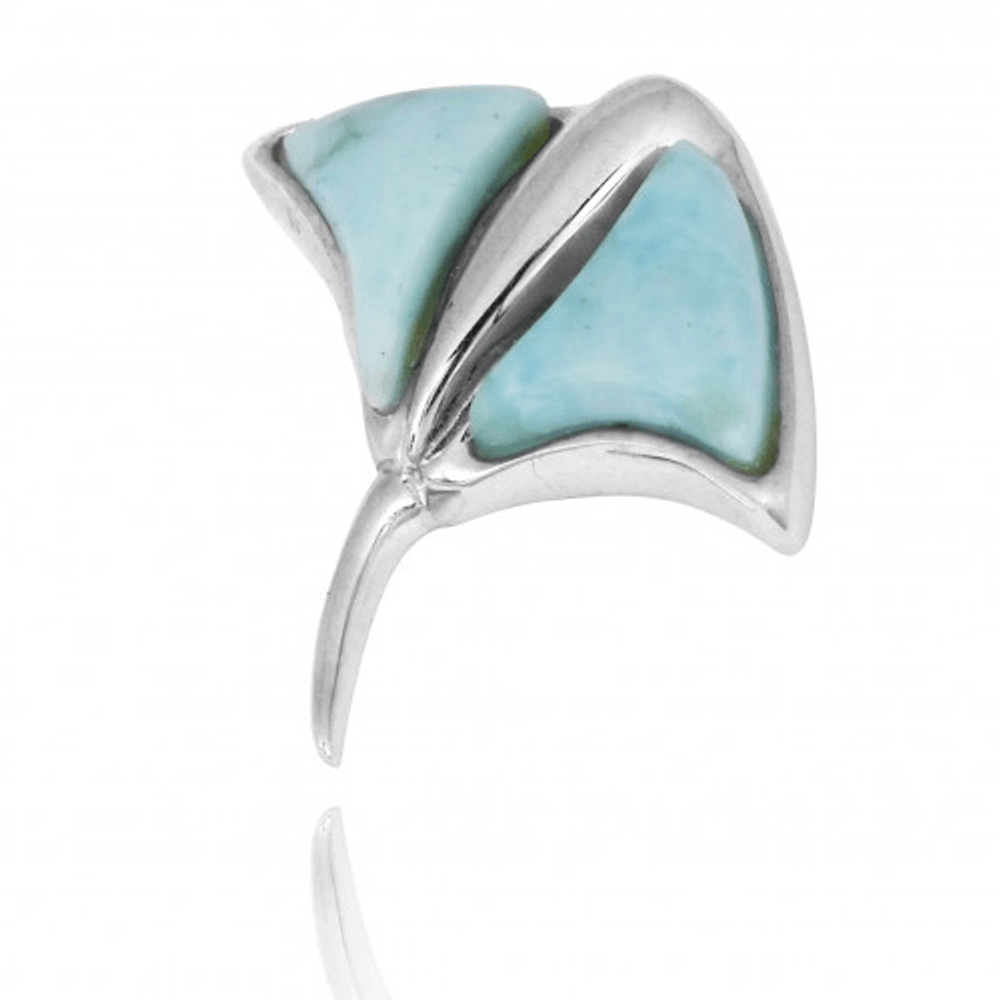 Stingray Sterling Silver Larimar Pendant Necklace | Beyond Silver Jewelry | NP10917-LAR