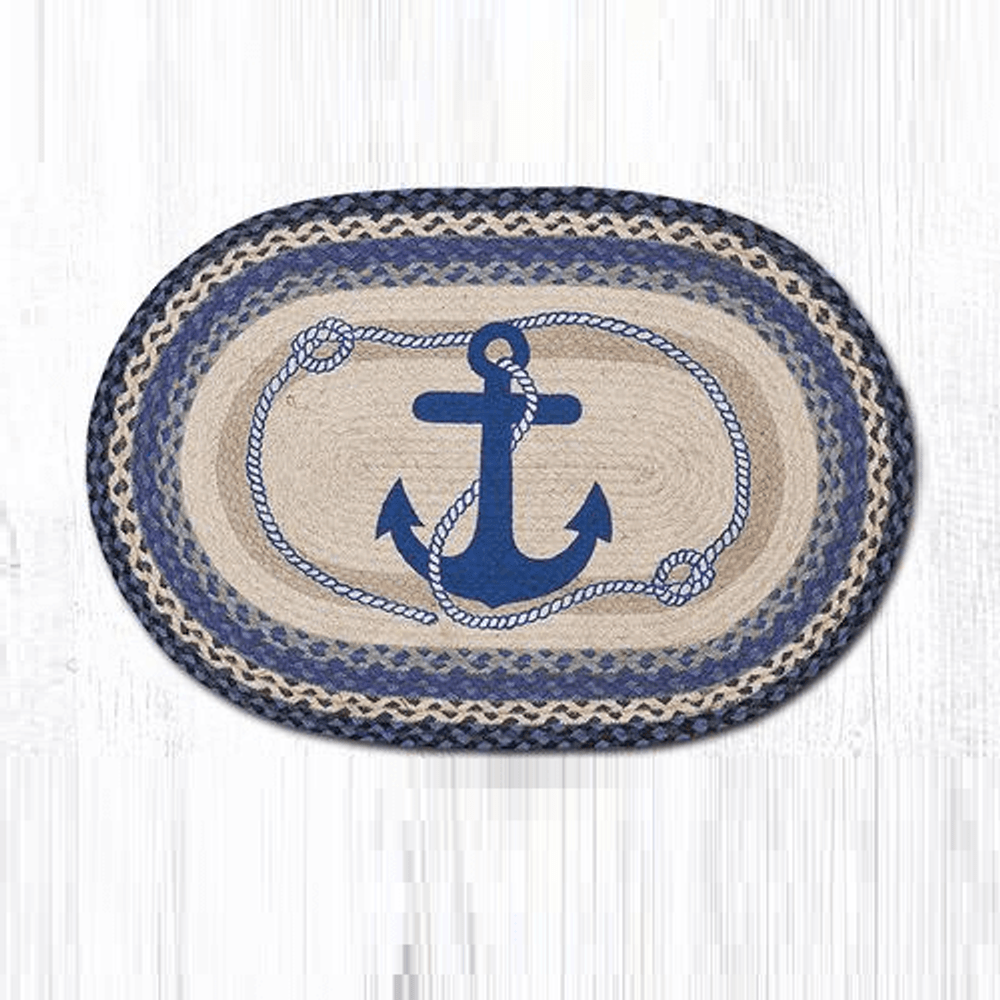 Anchor Oval Braided Rug | Capitol Earth Rugs | OP-443
