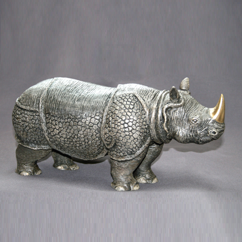 Indian Rhino Bronze Sculpture | Barry Stein | BBSRHI1-IND-2