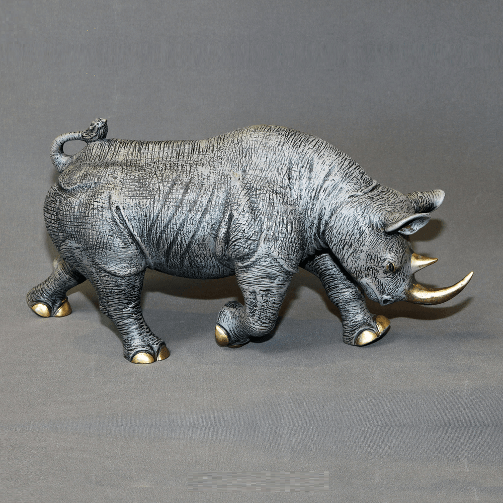 Rhino Bronze Sculpture Black | BBSRHI1-BLK-4