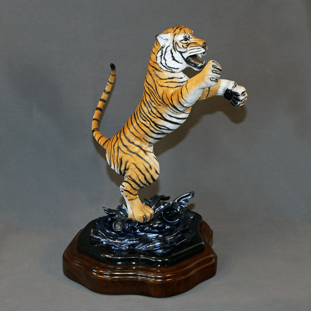 Tiger Bronze Sculpture "Defiant" | Barry Stein | BBSDEFIANT-4