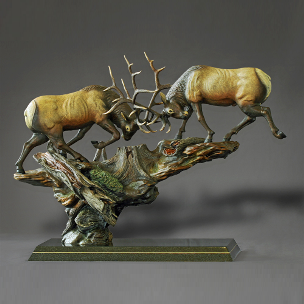 Elk Bronze Sculpture "Royal Conflict" | Barry Stein | BBSROYALCONFLICT