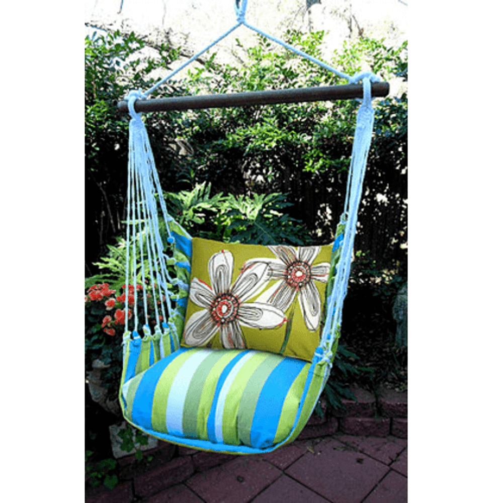 White Flower Hammock Chair Swing "Beach Boulevard" | Magnolia Casual | BBFBFL-SP