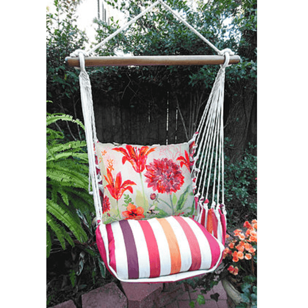 Red Flower Hammock Chair Swing "Cristina Stripe" | Magnolia Casual | CRGG503-SP