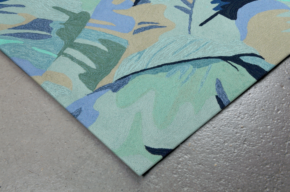 Palm Leaf Blue Area Rug | Trans Ocean | CAP46166803