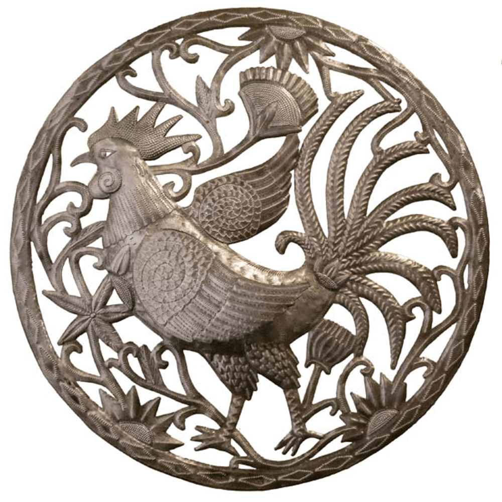 Rooster Recycled Steel Drum Wall Art | Le Primitif