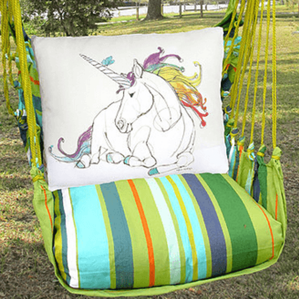 Unicorn Hammock Chair Swing "Citrus Stripe" | Magnolia Casual | CTRR808-SP-2