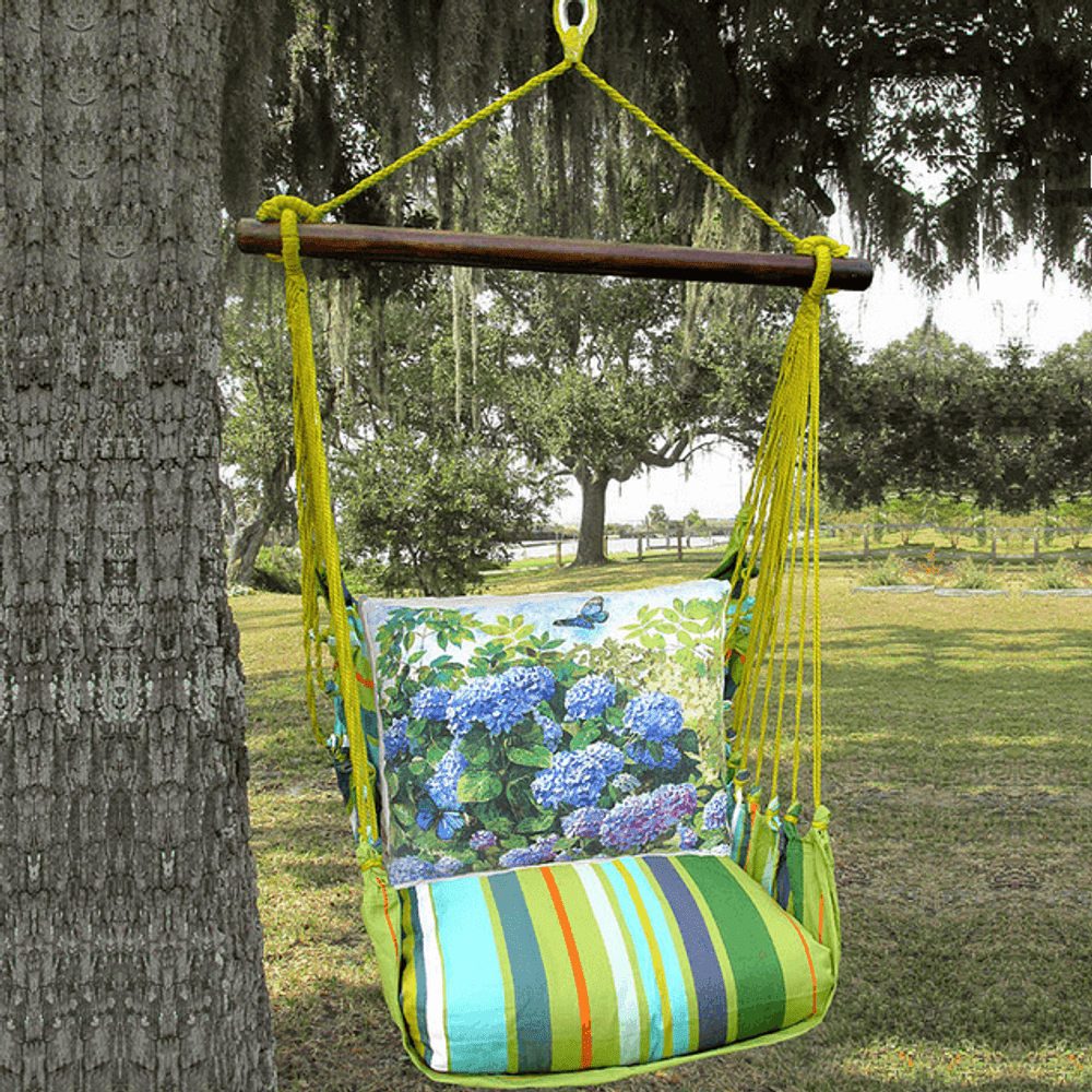 Hydrangea Hammock Chair Swing "Citrus Stripe" | Magnolia Casual | CTTC802-SP