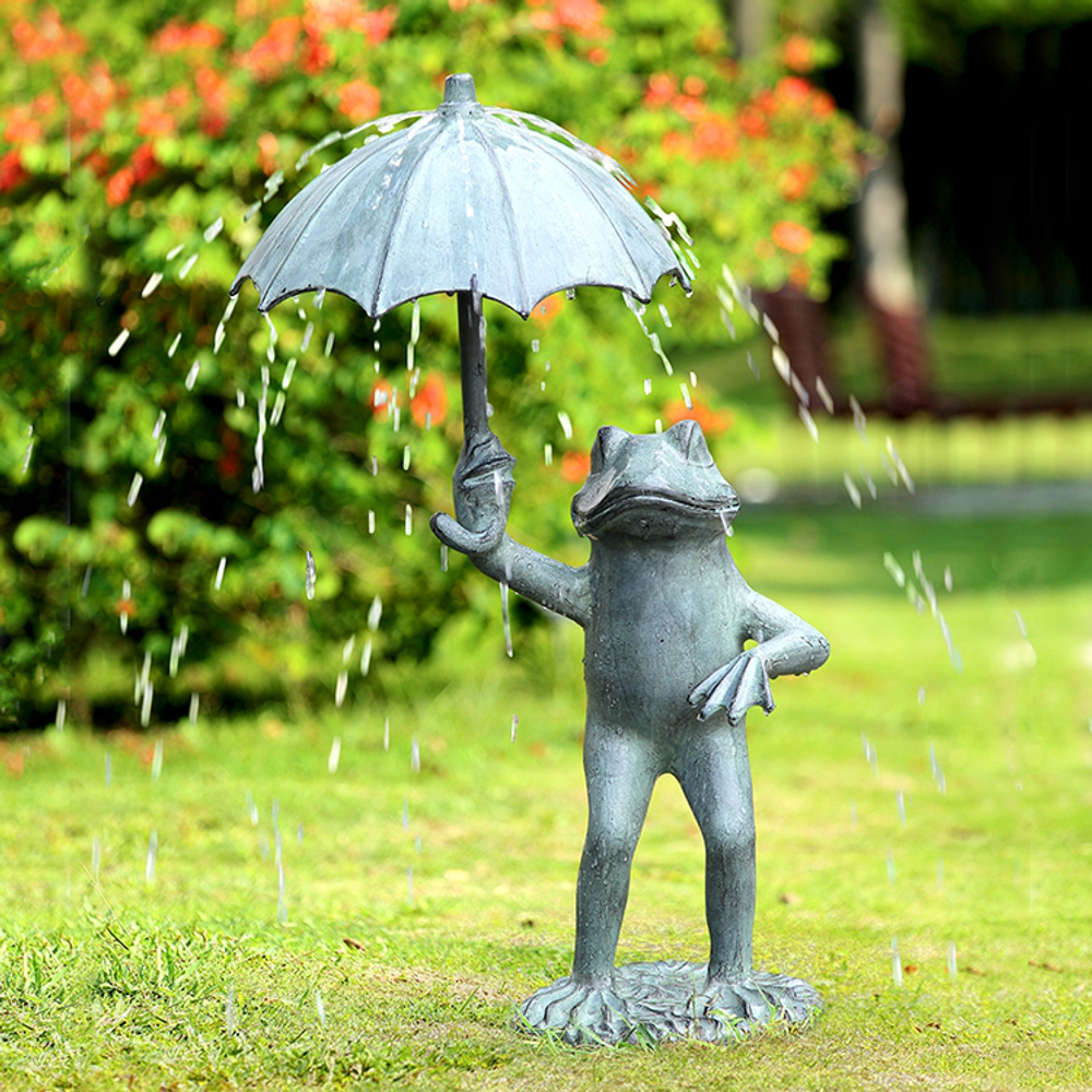 Frog with Umbrella Garden Spitter | SPI Home | 34795