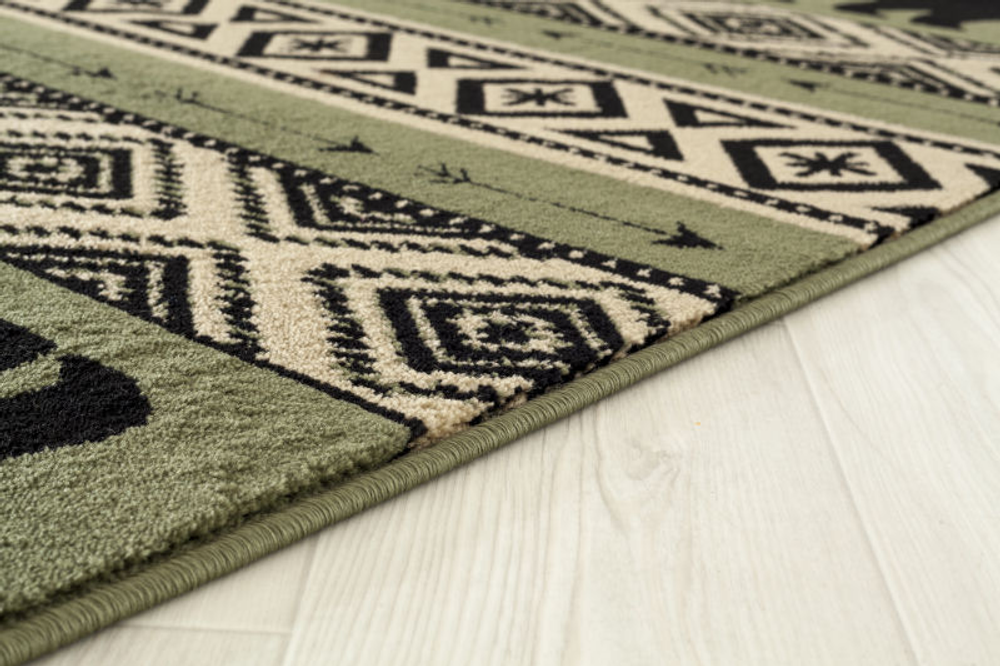 Bear Print Area Rug Green "Woodside" | United Weavers | 712-30845