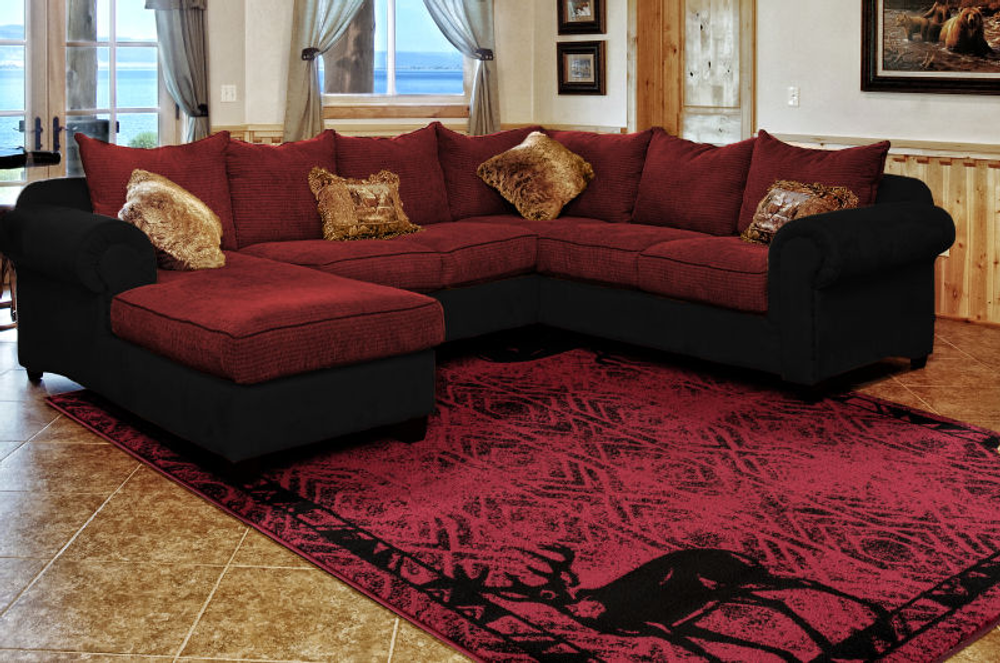 Deer Area Rug Red "Woodside" | United Weavers | 712-30930