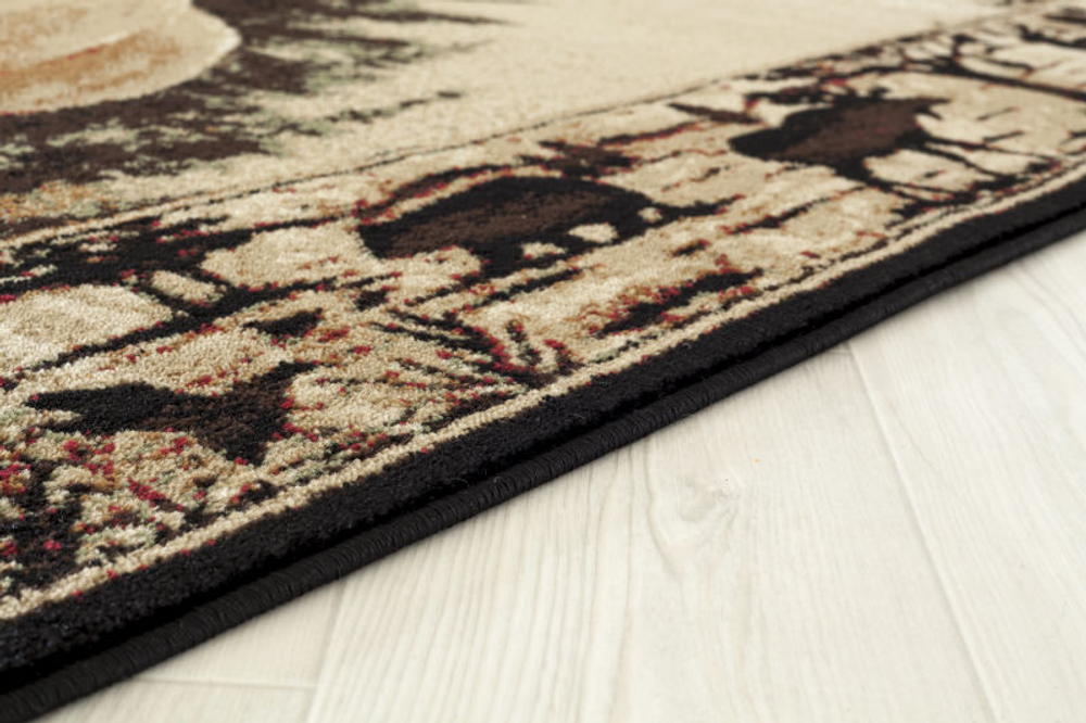 Deer Wildlife Border Area Rug "Woodside" | United Weavers | 712-31375