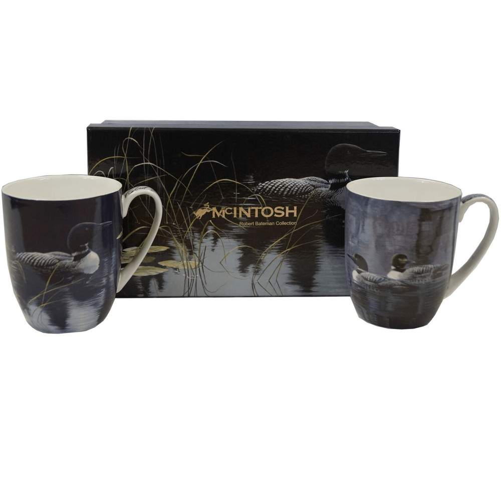 Loon Bone China Mug Set of 2 | McIntosh Trading Loon Mug | Robert Bateman Loon Mug Set