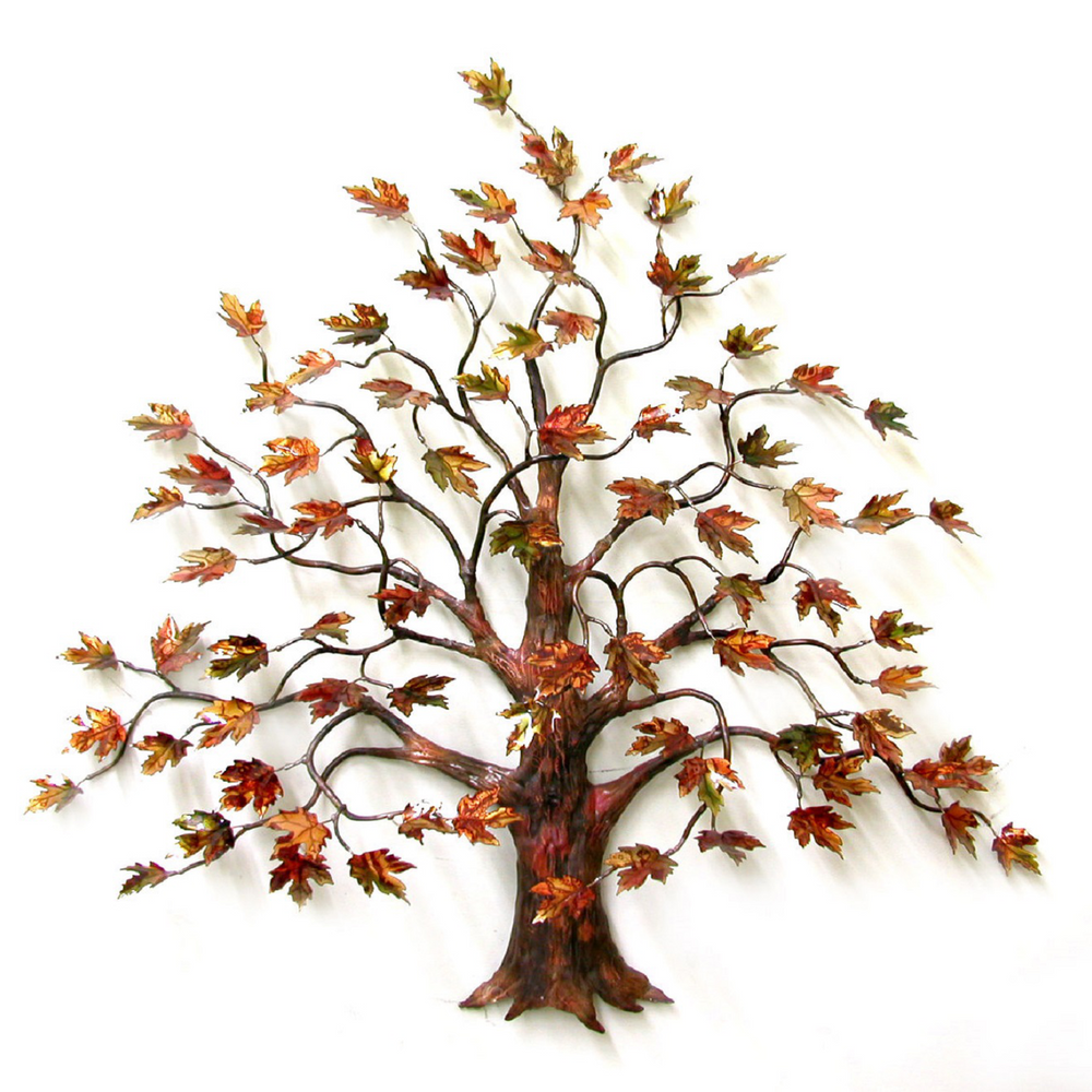 Bovano Large Maple Tree Autumn Leaves Enameled Copper Wall Art Maple
