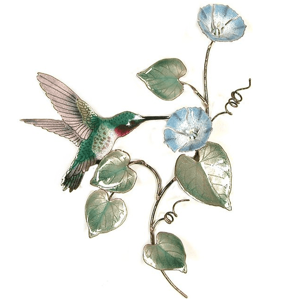 Bovano Hummingbird on Morning Glory Vine - Small Wall Art | W1402