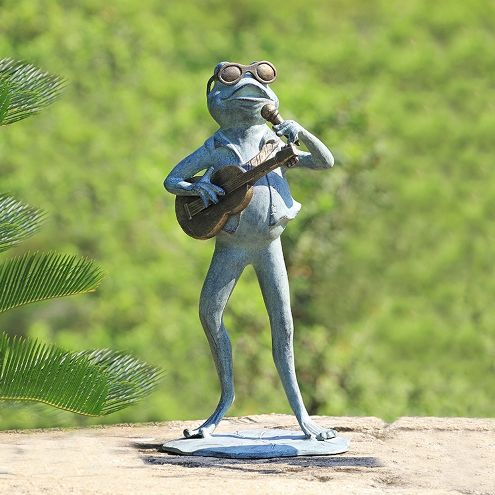 Frog Garden Sculpture "Rock Star"  | 34878 | SPI Home