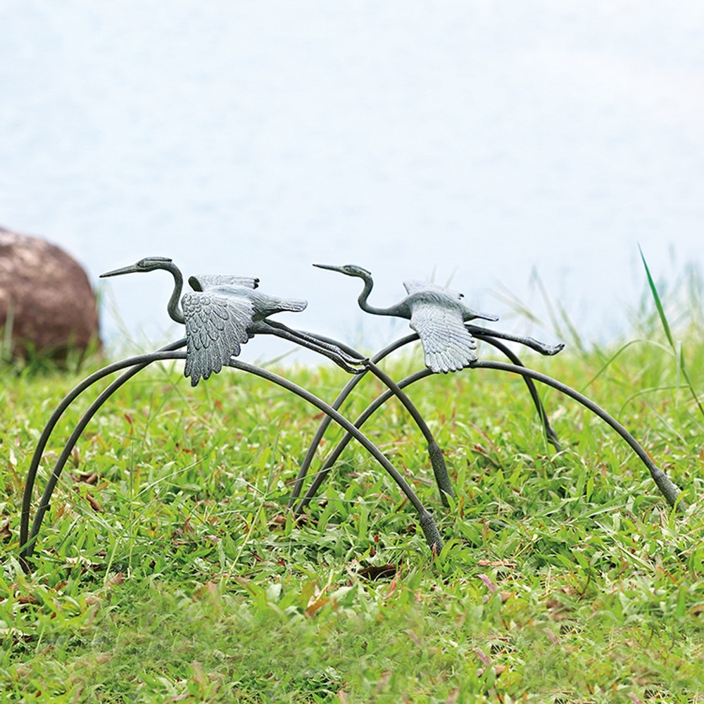 Cranes and Reeds Garden Sculptures Pair | 34885 | SPI Home