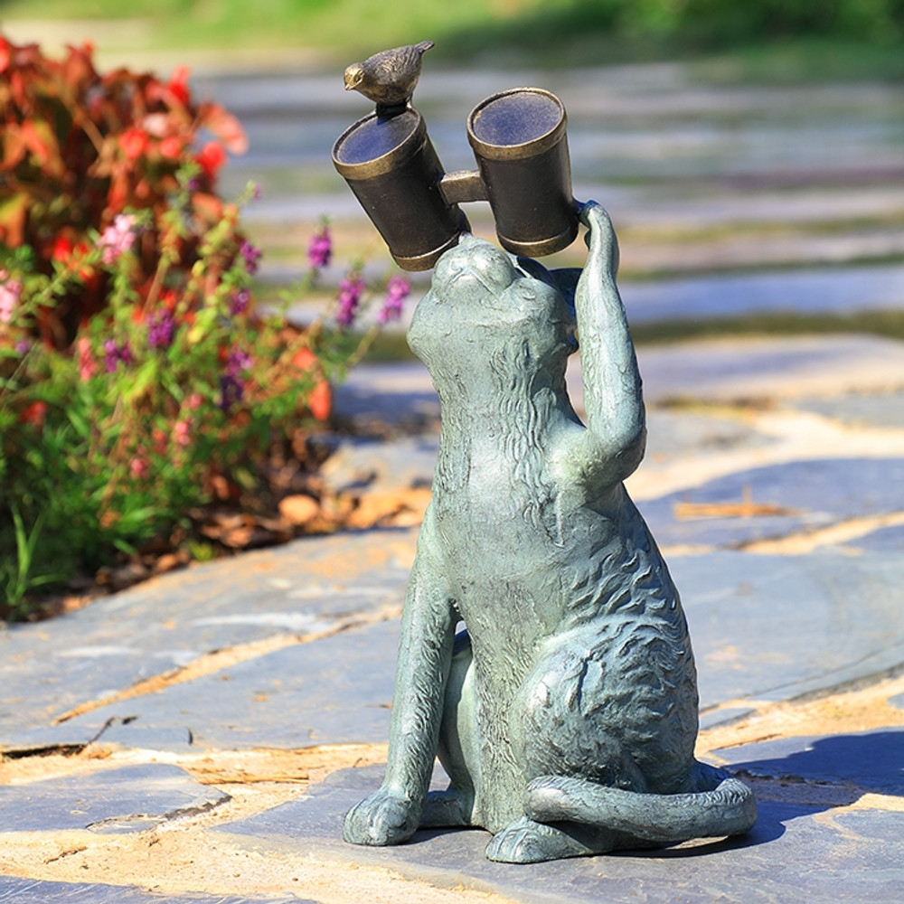Observant Cat Garden Sculpture | 34906 | SPI Home