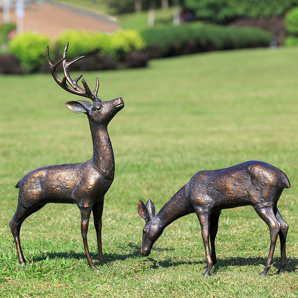 Deer Garden Sculpture Pair "Meadow Wanderers" | 51072 | SPI Home