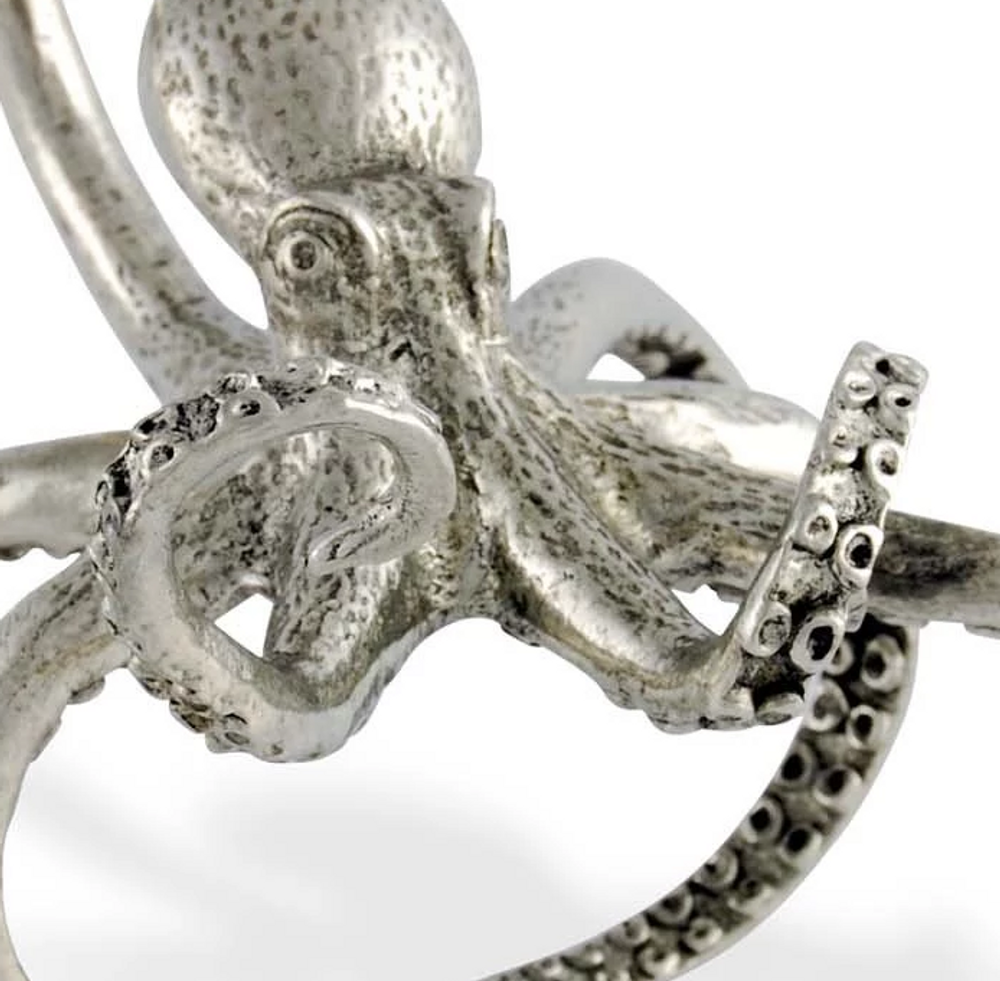 Octopus Napkin Ring Pewter Set of 4 | Vagabond House | O115O