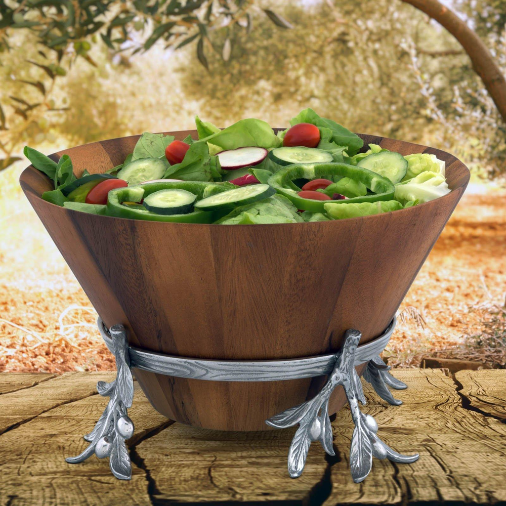 Olive Wood Salad Bowl | Arthur Court Designs | 218O11 -2