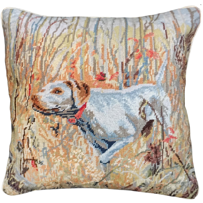 Lady Needlepoint Down Throw Pillow Springers Michaelian Home