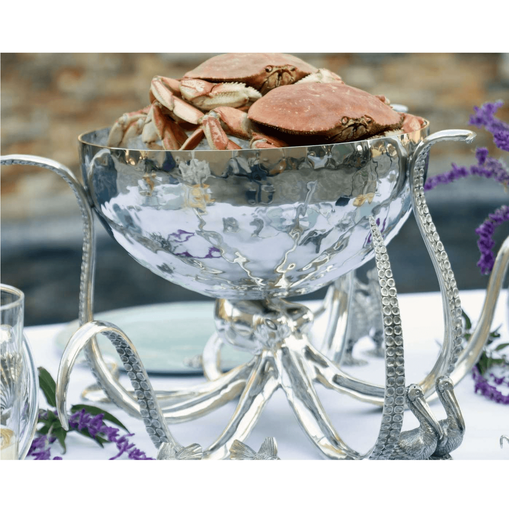 Octopus Pewter Punch Bowl Ice Tub | Vagabond House | O819O