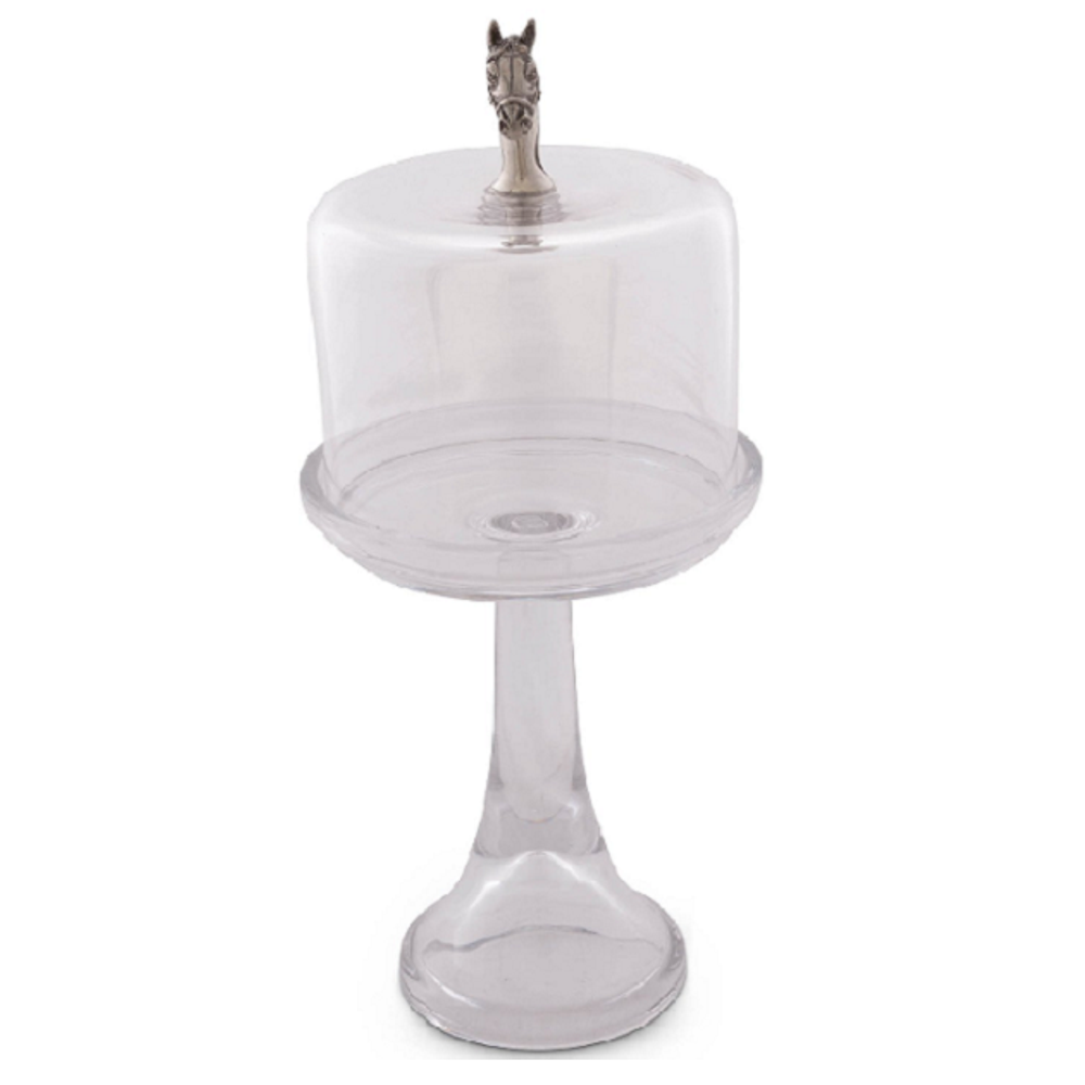 Horse Head Dessert Stand with Glass Dome | Vagabond House | VHCH445THH -2