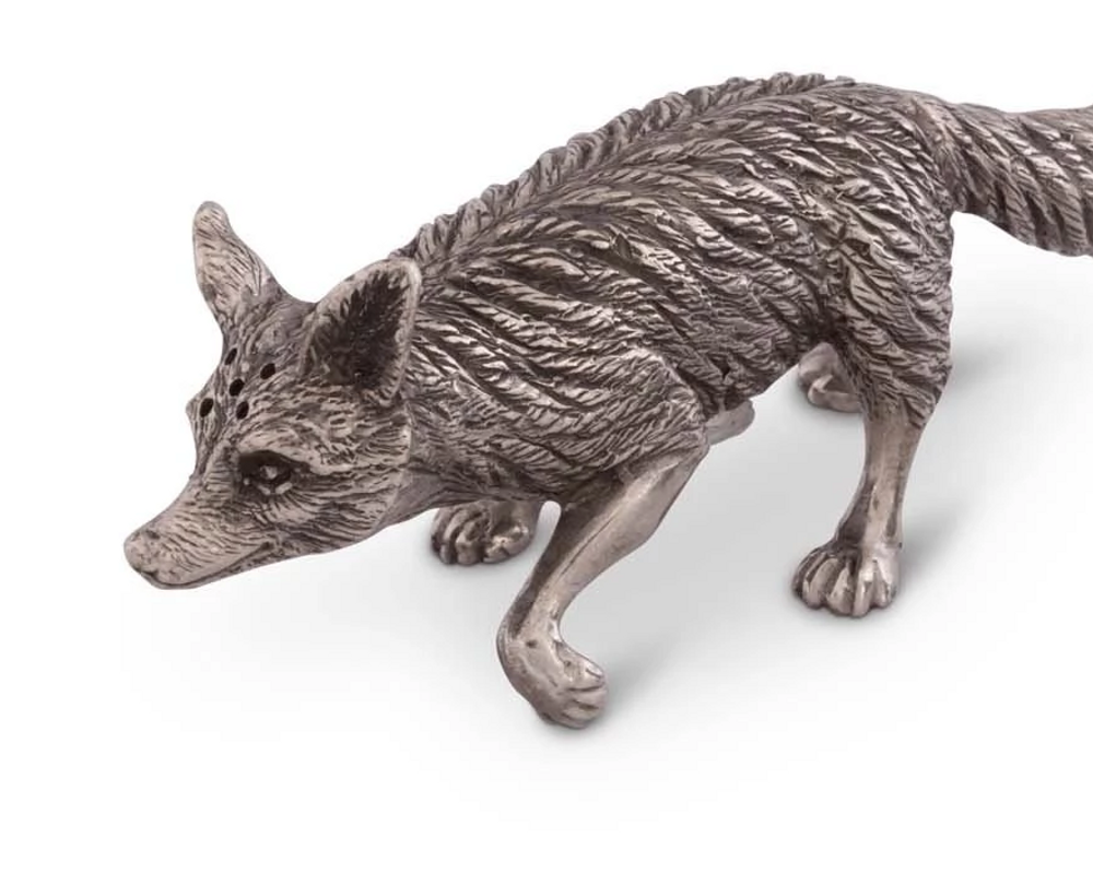 Fox Pewter Salt Pepper Shakers