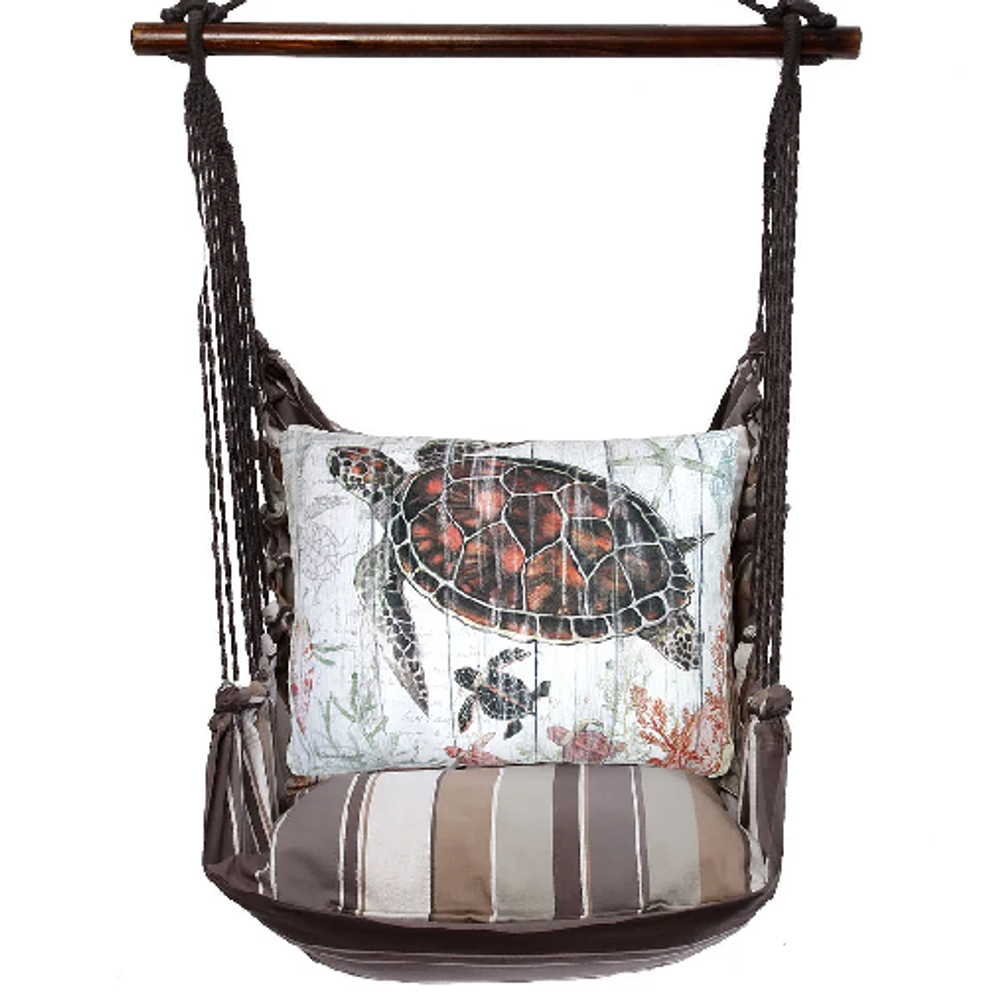 Sea Turtle and Baby Hammock Chair Swing "Slate Gray" | Magnolia Casual | SGSW801-SP