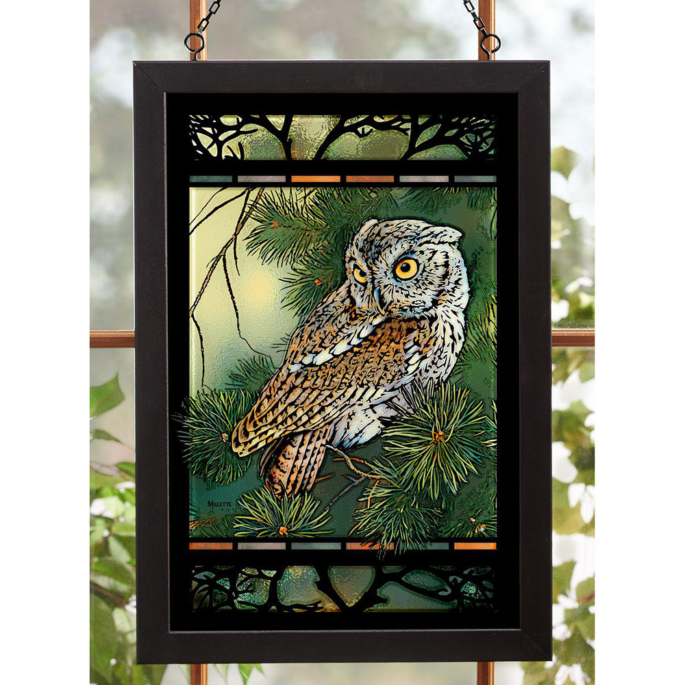 Screech Owl Stained Glass Art | Wild Wings | 5386498044