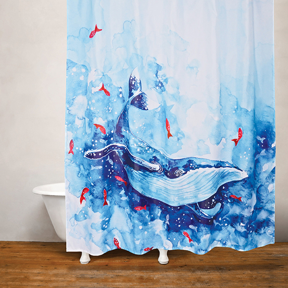 Blue Whale Fabric Shower Curtain | Moda at Home