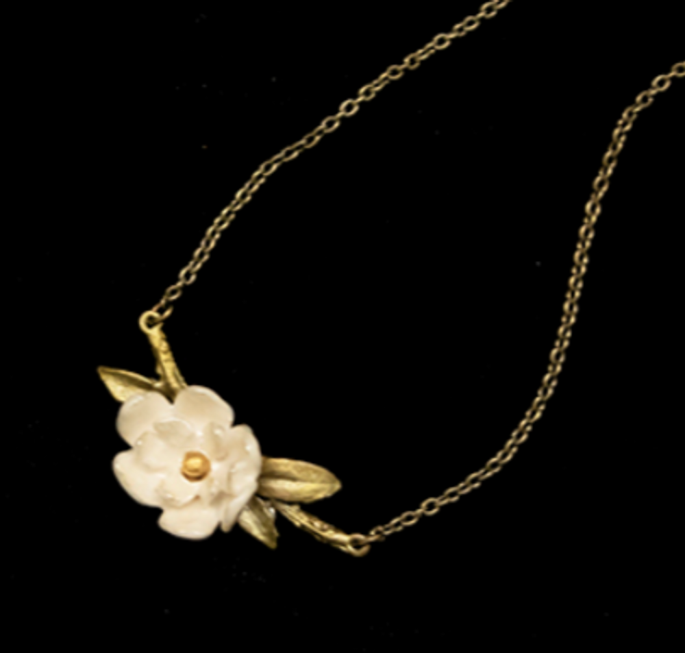 Magnolia Branch 16" Pendant Necklace | Nature Jewelry | Michael Michaud | 9290BZ